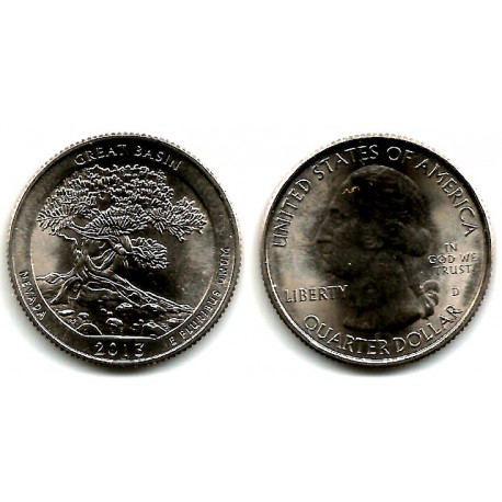 (544) Estados Unidos de América. 2013(D). Quarter Dollar (SC) Great Basin