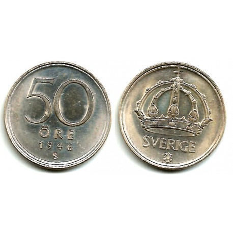 (817) Suecia. 1946. 50 Ore (SC) (Plata)