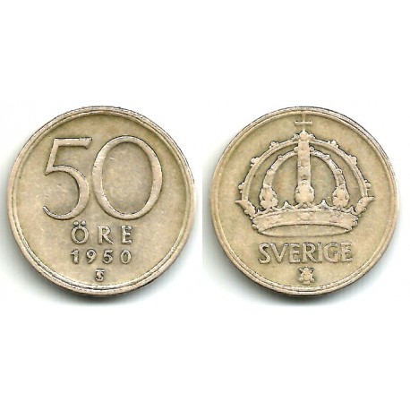 (817) Suecia. 1950. 50 Ore (MBC) (Plata)