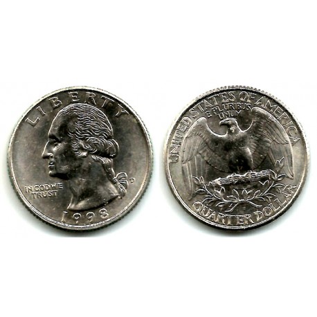 (A164a) Estados Unidos de América. 1998(D). Quarter Dollar (SC)