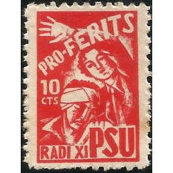 Partido Socialista Unificado. 1937. 10 Céntimos (Usado) Pro Ferits Radi XI