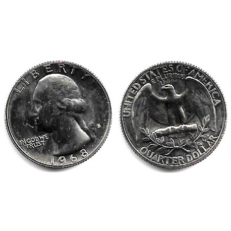 (164a) Estados Unidos de América. 1968(S). Quarter Dollar (Proof)