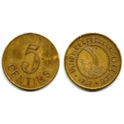 Unió de Cooperadors de Cercs. 1937. 5 Céntimos (MBC+)