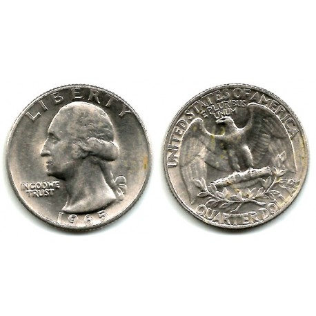 (164a) Estados Unidos de América. 1965. Quarter Dollar (MBC+)