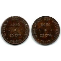 Minas de Berga. 1899. 25 Céntimos (MBC+/EBC-)