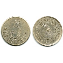 Unió de Cooperadors de Cercas. 1937. 5 Pesetas (EBC)