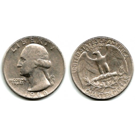 (164a) Estados Unidos de América. 1966. Quarter Dollar (MBC)