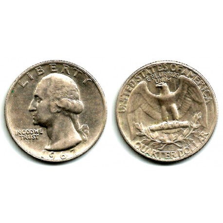 (164a) Estados Unidos de América. 1967. Quarter Dollar (MBC-)