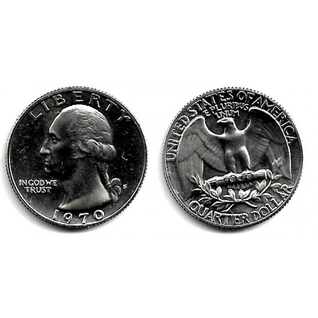 (164a) Estados Unidos de América. 1970(S). Quarter Dollar (Proof)