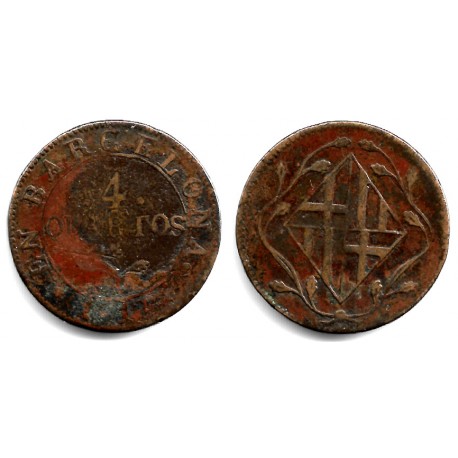 José Napoleón. 1813. 4 Cuartos (BC/BC-) Ceca de Barcelona