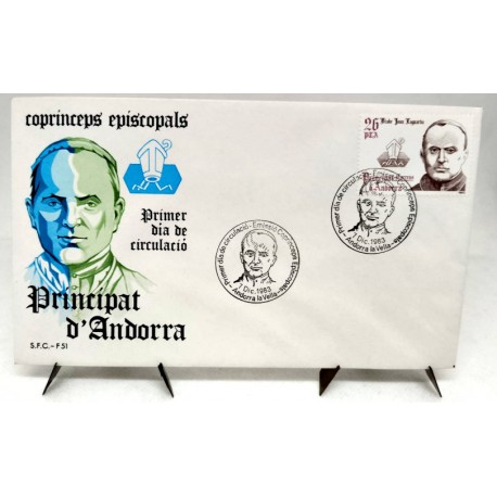 Sobre Primer Día. Andorra. 1983. Copríncipe Episcopal (Nuevo)