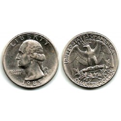 (A164a) Estados Unidos de América. 1985(P). Quarter Dollar (MBC+)