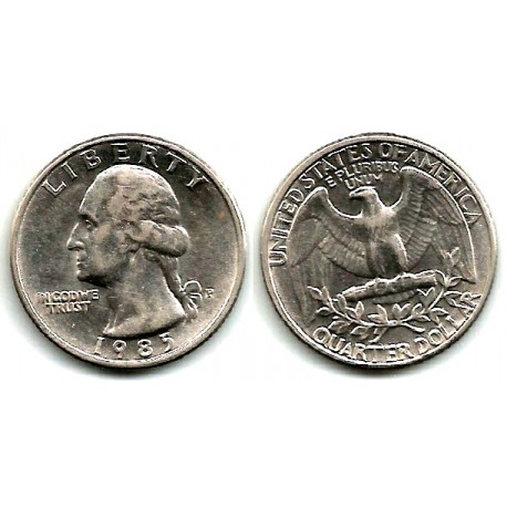 (A164a) Estados Unidos de América. 1985(P). Quarter Dollar (MBC+)
