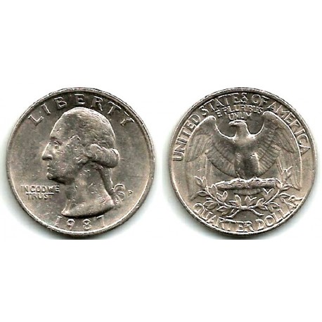 (A194a) Estados Unidos de América. 1987(P). Quarter Dollar (MBC+)
