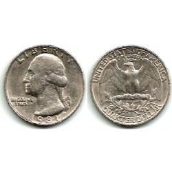 (A164a) Estados Unidos de América. 1981(P). Quarter Dollar (MBC-)