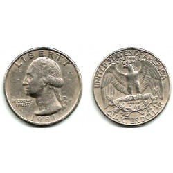 (A164a) Estados Unidos de América. 1991(P). Quarter Dollar (MBC)