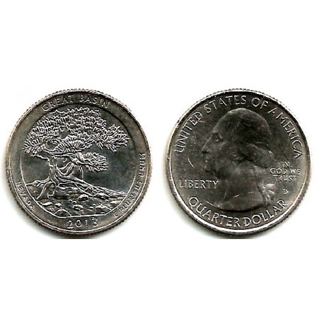 (544) Estados Unidos de América. 2013(D). Quarter Dollar (SC) Great Basin