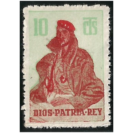 Carlistas y Requetés. Siglo XIX. Dios · Patria · Rey. 10 Céntimos (Nuevo)