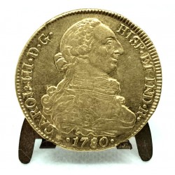 Carlos III. 1780. 8 Escudos (MBC) (Oro) Ceca de Santiago DA