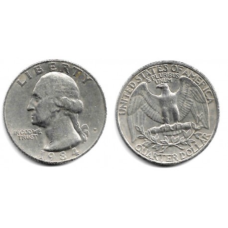 (A164a) Estados Unidos de América. 1984(P). Quarter Dollar (MBC-)