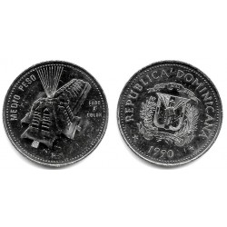 (73.2) República Dominicana. 1990. ½ Peso (EBC)