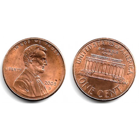 (201b) Estados Unidos de América. 2008(D). 1 Cent (MBC+)