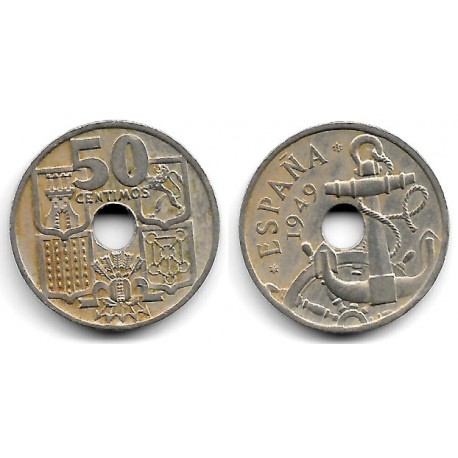 Estado Español. 1949*(19-51). 50 Céntimos (MBC) Flechas Invertidas