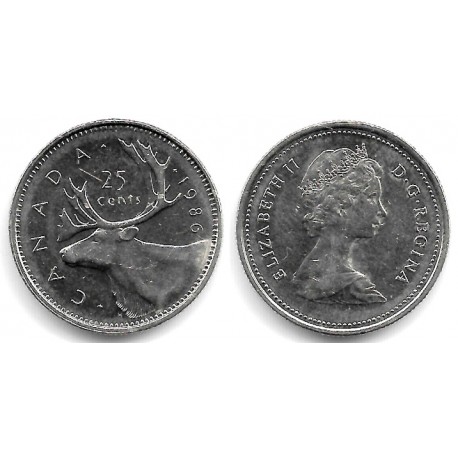 (74) Canadá. 1986. 25 Cents (MBC+)