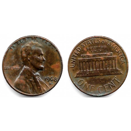 (201) Estados Unidos de América. 1968(D). 1 Cent (MBC)