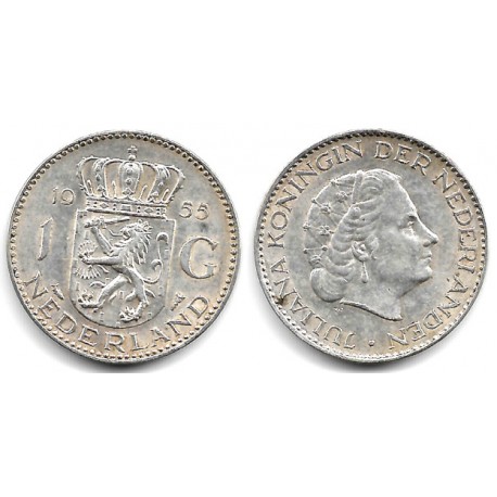 (184) Países Bajos. 1955. 1 Gulden (MBC+) (Plata)