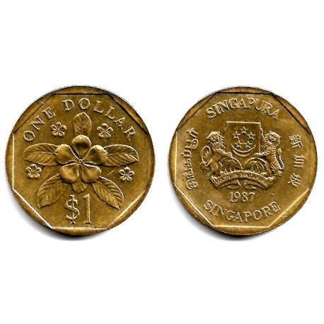 (54b) Singapur. 1987. 1 Dollar (MBC)