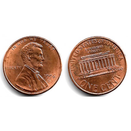 (201b) Estados Unidos de América. 1996(D). 1 Cent (MBC) Leves Manchas
