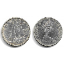 (61) Canadá. 1965. 10 Cents (BC+/BC) (Plata)