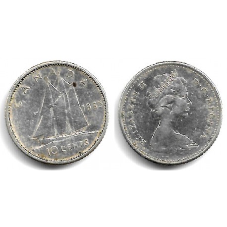 (61) Canadá. 1965. 10 Cents (BC+/BC) (Plata)