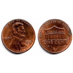 (468) Estados Unidos de América. 2016(D). 1 Cent (EBC) Mancha