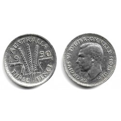 (44) Australia. 1950. 3 Pence (MBC+) (Plata)
