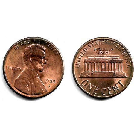 (201b) Estados Unidos de América. 1988(D). 1 Cent (MBC)