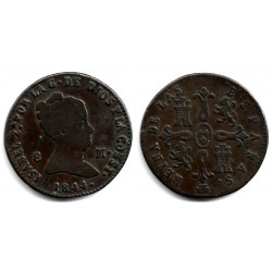 Isabel II. 1844. 8 Maravedí (BC/BC+) Ceca de Segovia