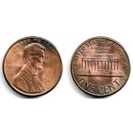 (201b) Estados Unidos de América. 1989(D). 1 Cent (MBC)