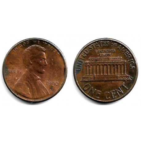 (201b) Estados Unidos de América. 1990(D). 1 Cent (MBC)