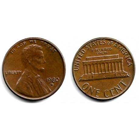 (201) Estados Unidos de América. 1980(D). 1 Cent (MBC)