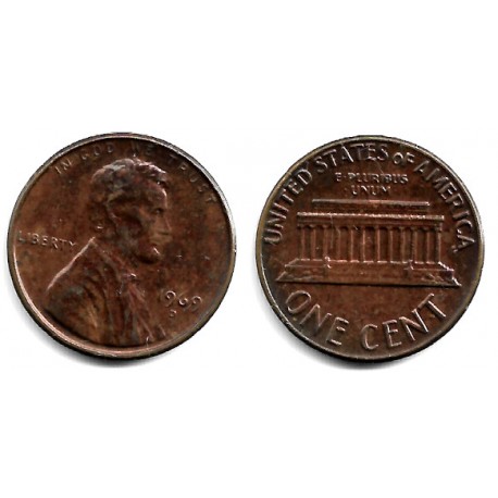 (201) Estados Unidos de América. 1969(D). 1 Cent (MBC+)