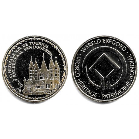 Bélgica. Medalla Patrimonio Mundial. Catedral de Tournai (SC)