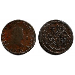 Fernando VII. 1820. 8 Maravedí (RC+) Ceca de Jubia