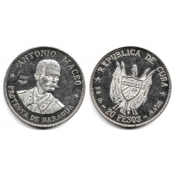 (40) Cuba. 1977. 20 Pesos (EBC) (Plata)