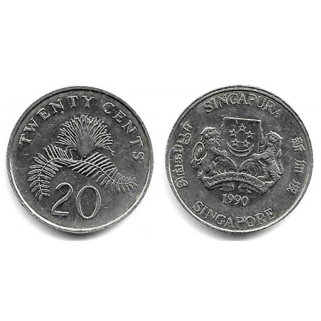 (52) Singapur. 1990. 20 Cents (MBC+)