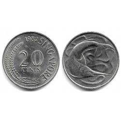 (4) Singapur. 1982. 20 Cents (EBC)