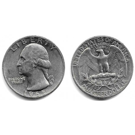 (164a) Estados Unidos de América. 1965. Quarter Dollar (MBC)