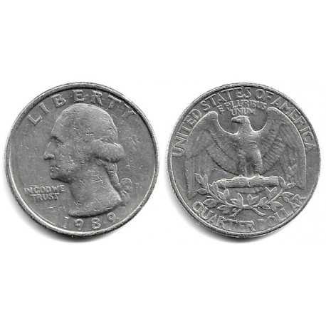 (A164a) Estados Unidos de América. 1989(P). Quarter Dollar (BC)