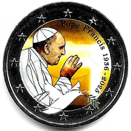 Europa. Sin Fecha. 2 Euro (SC) Papa Francisco 1936-2025